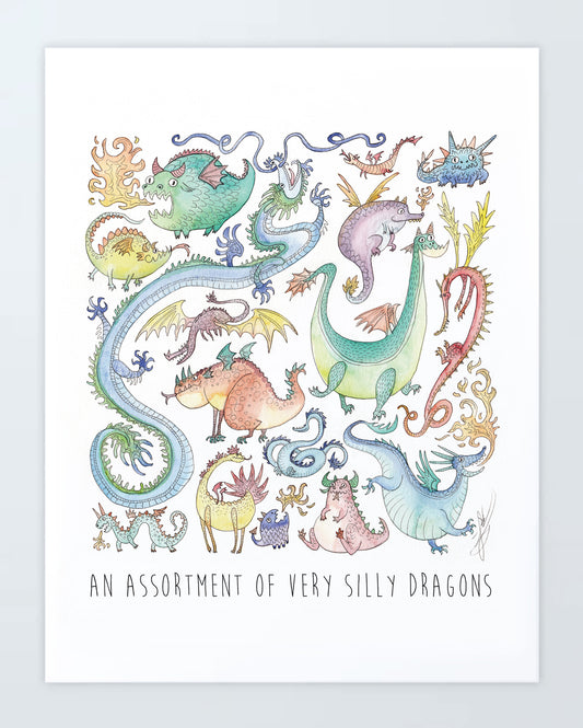 An Assortment of Silly Dragons: Print